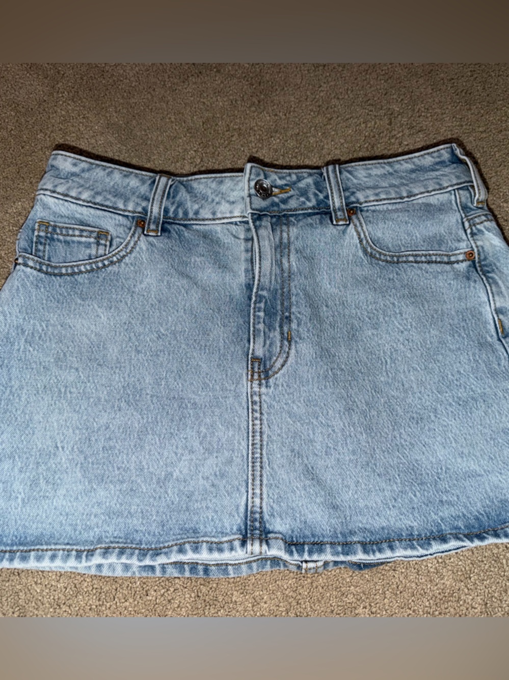 Pacsun Light Blue Denim Mini Skirt Pockets 99% Cotton Size 25